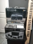 Full Theater Setup With Surround Sound + 80 In Electric Screen. Fixed Price $600.00.