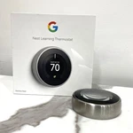 Google Nest Learning Thermostat 3RD Gen Used Good Condition (stainless Steel). Fixed Price $92.95.