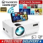 Mini Wifi Projector 250'' Display 1080P Video Home Theater Cinema + 100" Screen. Fixed Price $25.39.