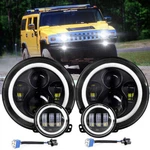 For Hummer H2 H3T 06-10 7" Inch Ring Led Headlight Drl & 4" Fog Lights Combo Kit. Fixed Price $69.34.