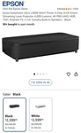 Epson LS800 4K Pro-uhd Ultra Short Throw Ust 4000-LUMEN Laser Projector. Fixed Price $1999.99.