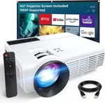 1080P Hd Bluetooth Video Projector 8000LUMENS Movie Home Theater W/ 100'' Screen. Fixed Price $24.83.