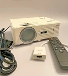 Qkk Mini Projector PJ0431 6000 Lumen 1080P Whdmi Cable No Tripod. Fixed Price $32.99.