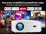 Goodee Smart 4K 1080P Projector Wifi Bluetooth Movie Outdoor YG651 - White. Fixed Price $134.20.