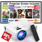 Dr.j Professional Mini Projector With 100" Screen Full Hdmi. Fixed Price $49.98.