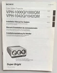 Sony Color Video Projector VPH-1000Q/1000QM And VPH-10420Q/1042QM Manual. Fixed Price $10.00.