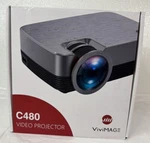 Vivimage C480 Mini Video Projector Vga, Tf, Av, & Usb (new Open Box). Fixed Price $76.49.