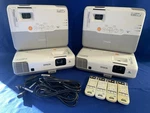 4 Epson Powerlite 93+ & Projector 3LCD H382F With Remote Controls - Set Lot. Fixed Price $260.00.