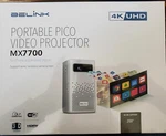 Belink MX7700 Smart Pico Video Projector, 3D 4K Uhd. Rechargeable Battery. Fixed Price $1500.00.