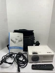 Qkk QK02 Portable Hd Lcd Mini Projector - White W/ Carrying Case & Remote. Fixed Price $30.00.