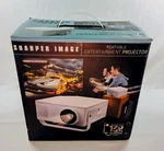 Sharper Image Portable Entertainment Projector, Display's Up 120. Fixed Price $53.00.