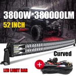 12D Curved 52INCH 3800W Led Light Bar Flood Spot Roof Driving Truck Rzr Suv Wire. Fixed Price $139.99.