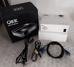 Qkk QK02 Mini Projector W/ Vga + S-video Cables And Power Cord. Fixed Price $29.99.