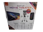 Ilive Pop-up Movie Theater Kit 120 Screen Projector Speaker Bundle. Fixed Price $87.00.