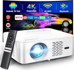 Cibest G1 Projector 4K Support With 5G Wifi Bluetooth Native 1080P -silver/white. Fixed Price $129.95.