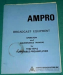 Turntable Preamplifier Operation & Maintenance Manual Ttp-s Ampro. Fixed Price $11.74.