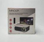 Minolta MN693 Mini Portable Projector 80 Inch Screen Bundle Factory Sealed. Fixed Price $61.16.
