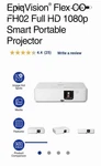 Epson Epiqvision Flex CO-FH02 1080P Smart Portable Projector + 120" Screen. Fixed Price $758.88.