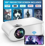 Wifi Video Projector 1080P Full Hd And 300" Supported, 8000L Portable Wireless. Fixed Price $99.99.