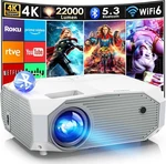 4K Projector With Wifi And Bluetooth, 20000L Native 1080P Outdoor Portable Movie. Fixed Price $344.28.