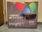 New Insight 4K Android Smart Projector Is 770 Led 3D Optimized Light Engine Hdmi. Fixed Price $150.00.
